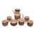 Mid 20th Century English Brown Floral Coffee Set- 7 Pieces For Sale