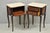 French Vintage French Louis XV Style Pink Marble Top Mahogany Nighstand Table - A Pair For Sale - Image 3 of 15