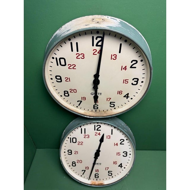 Metal Welsh Railway Clocks by Gents of Leicester, 1950s For Sale - Image 7 of 11