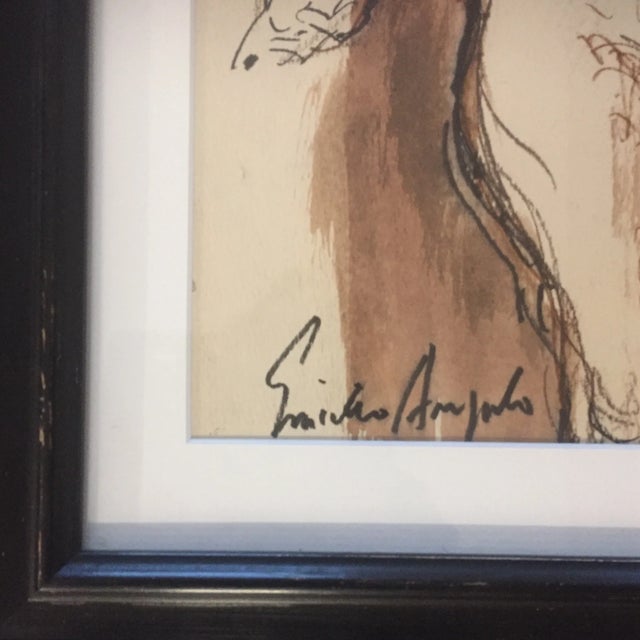 Original painting on paper Signed lower left 10.5 x 14 overall size with custom frame is 16 x 19