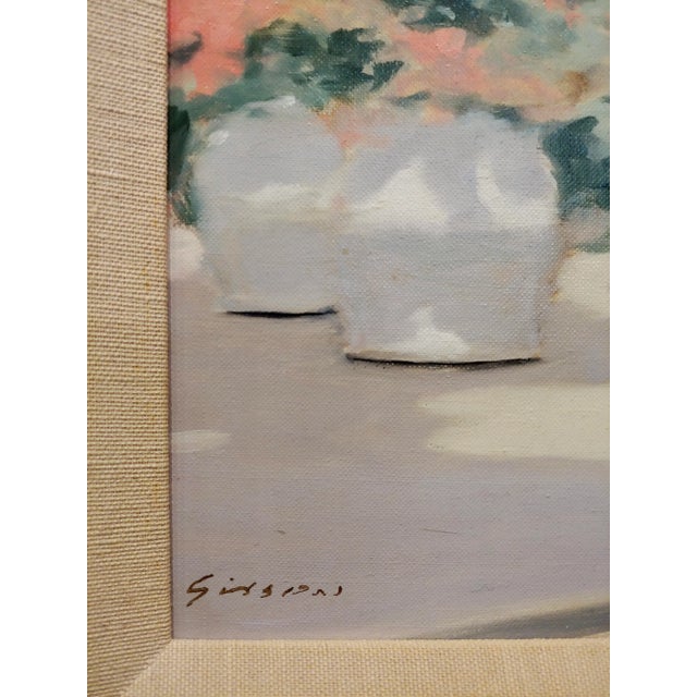 Andre Gisson -Young Woman Near the Fountain at the Park-Oil Painting For Sale - Image 9 of 11