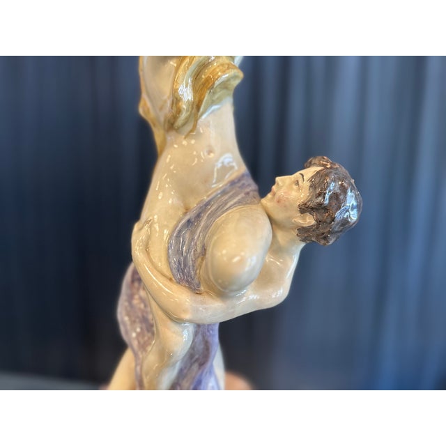 1910s Italian Art Nouveau Glazed Ceramic Centerpiece, 1900 For Sale - Image 5 of 18