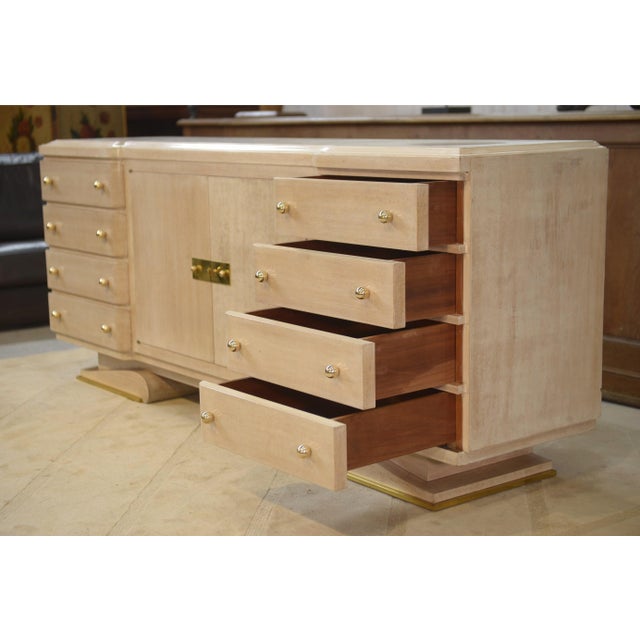 Beige Modernist Art Deco Buffet by Pechon Mof 1941 for the Decorator Pebreuil, 1940s For Sale - Image 8 of 16