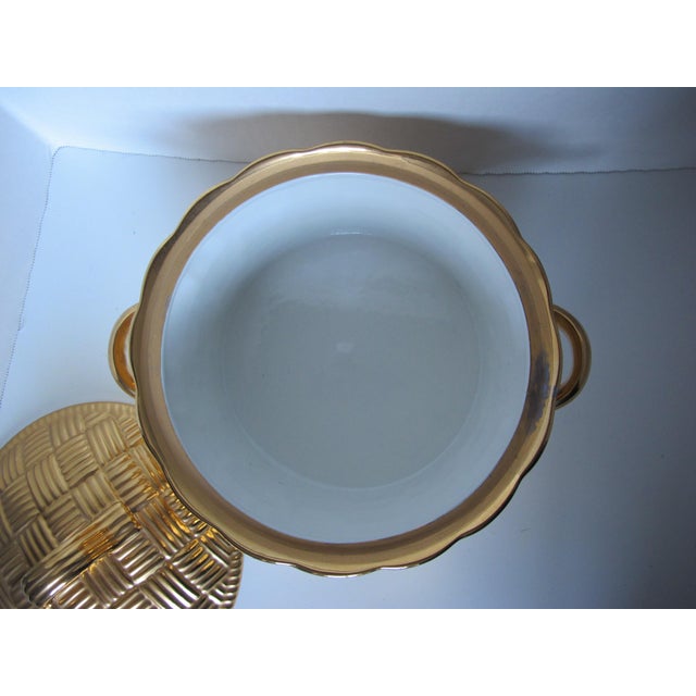 Mid 20th Century Mid 20th Century Gump’s Golden Glo Weave Covered Casserole by Hall China For Sale - Image 5 of 7