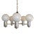 1970s Vintage Chrome and Wood 5 Socket Hanging Light Fixture Chandelier For Sale