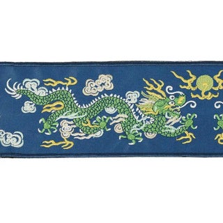 Sample - Schumacher Lili Dragon Tape in Blue For Sale