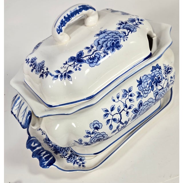 Blue Delft Style Tureen and Platter- Set of Two For Sale - Image 4 of 16