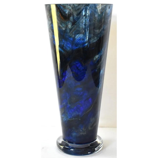 Large Cobalt Blue Blown Glass Vase For Sale - Image 11 of 11