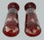 Late 19th Century Antique Bohemian Czechoslovakia Ruby Cranberry Glass Pair Goblets Vases Egermann For Sale - Image 5 of 7