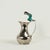 Charming whimsical mid century pitcher handcrafted in silver plate on hammered copper in modern form,in the style of...
