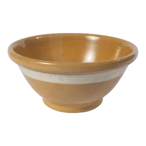 Antique Banded Yellow Ware Mixing Bowl
