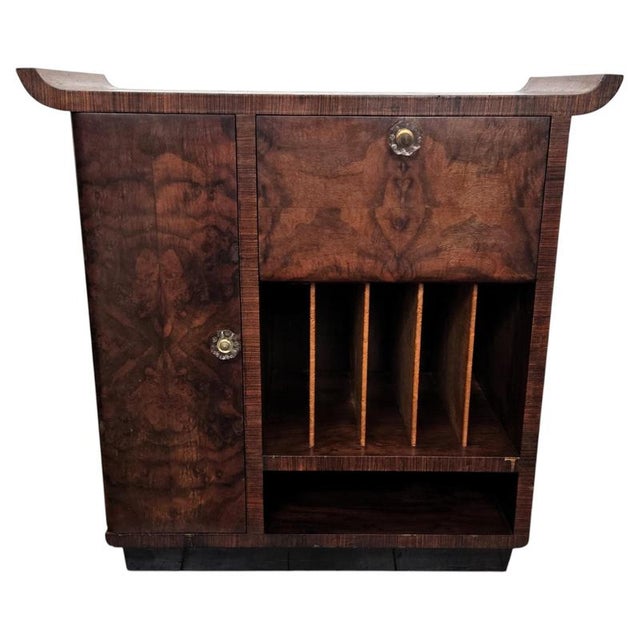 Vintage Italian Art Deco Walnut Burl Dry Bar Cabinet, 1940s For Sale - Image 10 of 10