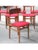 Type Red chairs (set of 6) Date 1960-69 Origin Italy Materials Fabric, Teak Width 43 cm Depth 42 cm Height 80 cm Seat...