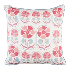 Schumacher Anjuna Floral Linen Pillow in Mulberry 20"