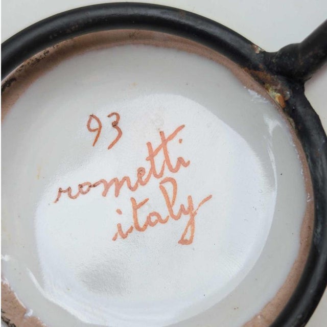 Black Italian Glazed Ceramic Flower Vase with Fish Decoration from Rometti, 1950s For Sale - Image 8 of 9
