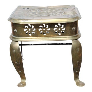 Antique Riveted Brass Footman Table For Sale
