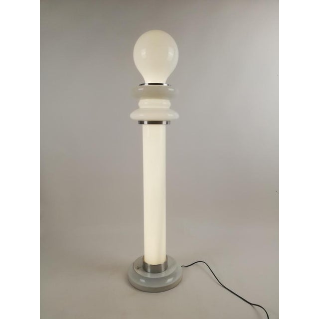 Space Age White Opaline Floor Lamp, Italy, 1970s For Sale - Image 9 of 18