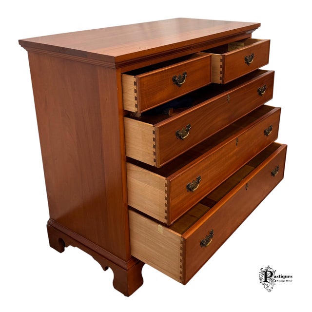 Brown Vintage Craftique Chippendale Style Solid Mahogany Chest of Drawers For Sale - Image 8 of 10