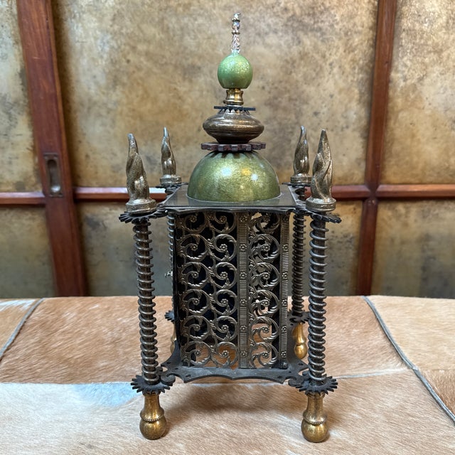 Metal Luna Bella Skeleton Mantle Clock For Sale - Image 7 of 12