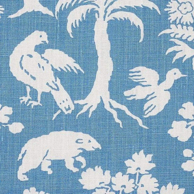 Contemporary Sample - Schumacher Woodland Silhouette Fabric in Blue For Sale - Image 3 of 5