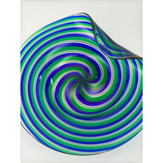 Murano Filigrana Glass Dish with Aventurine from Cenedese & Alberelli, 1970s For Sale - Image 9 of 11