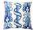 Beautiful blue and white ikat printed pillows. Double sided. 22x22 (Pair / Set of 2) 95% Feather 5% Down Inserts Included.