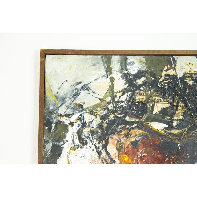 Vintage Abstract Mixed Media Oil Painting by Rae Chairish