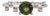Round Green Tourmaline Ring With Diamond Accents: Solid 14k White Gold, 5.5mm, Size 6.75 For Sale