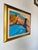 A striking 1998 vintage oil on canvas painting by artist Virginia Ausa, depicting a reclining nude blonde woman resting on...