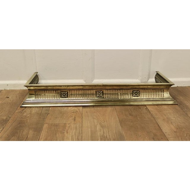 Vintage Victorian Pierced Brass Fender For Sale - Image 6 of 7