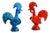 Ceramic Roosters by Aldo Londi for Bitossi, Italy, 1960s, Set of 2 For Sale