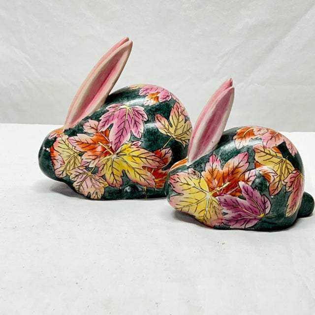 Late 20th Century Chinoiserie Long Eared Rabbits a Pair Chairish