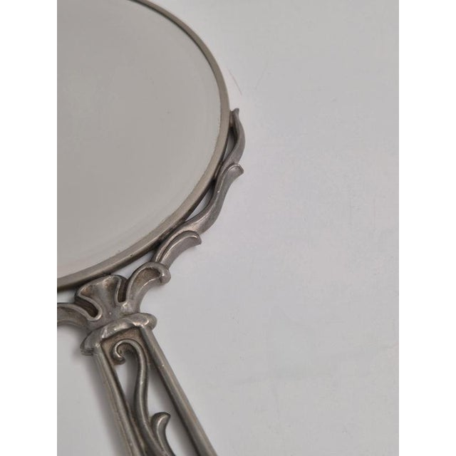 Swedish Grace Hand Mirror in Pewter with Decor, Sweden, 1937 For Sale - Image 8 of 9