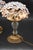 Italian Set of 2 Larg Table Lamp Crystal Glass Flower Pink and Crystal, Brass Base, 1960 For Sale - Image 3 of 11