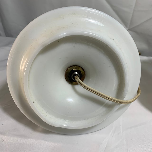 White Vintage White Hobnail Milk Glass Hurricane Boudoir Lamp For Sale - Image 8 of 8