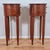 Brown 2000s Petite Oval Cherry & Burl Wood Inlay Traditional Side Tables Nightstands W/ Single Drawers, a Pair For Sale - Image 8 of 12