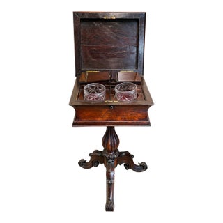 19th Century English Rosewood Teapoy Table For Sale
