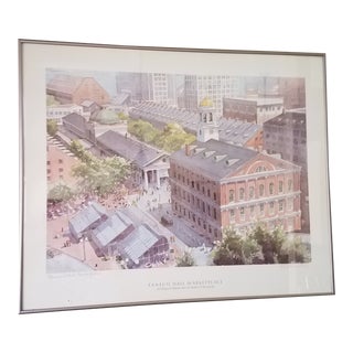 Robert E. Kennedy "Faneuil Hall Market Place" Pencil Signed Print For Sale