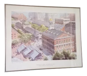Robert E. Kennedy "Faneuil Hall Market Place" Pencil Signed Print