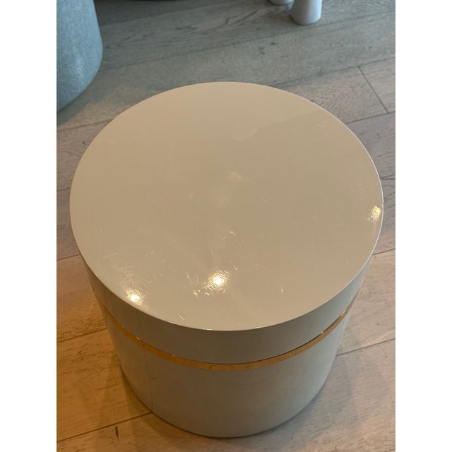 Early 21st Century Lacquer/Rose Gold Accent Table For Sale - Image 5 of 10