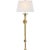 Chapman & Myers for Visual Comfort Signature Long Iron Torch in Gilded Iron with Linen Shade For Sale