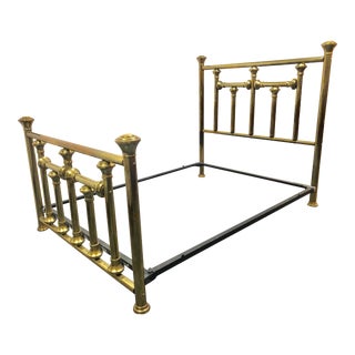 1970s Vintage Custom Brass Queen Bedframe For Sale