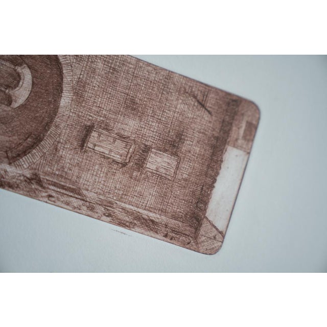 Modern Courtyard, 1970-1980, Artwork, Framed For Sale - Image 3 of 9