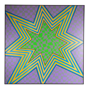 2008 Op Art Acrylic on Board Painting by Greg Russell