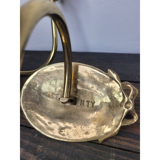 Vintage Nty Solid Brass "Gibson Girl" Portrait Curtain Holdbacks - Set of 4 For Sale - Image 11 of 12