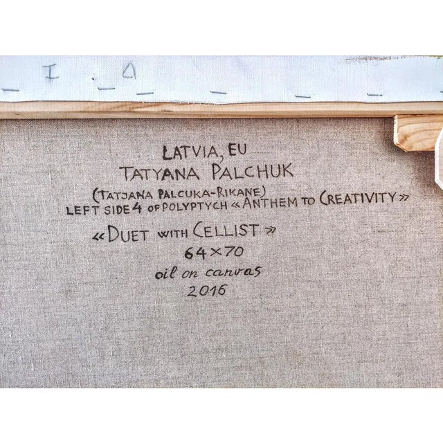 Contemporary Tatyana Palchuk, Duet with Cellist, 2016, Oil on Canvas For Sale - Image 3 of 11