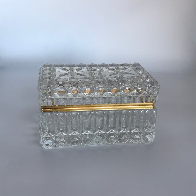 VTG Cut Glass Trinket Box with Lid VTG Cut Glass Trinket Box with Lid