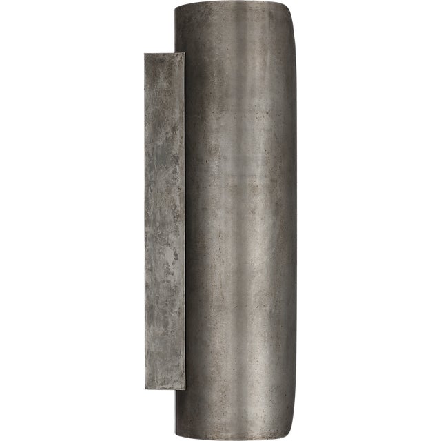 Anne-Marie Barton for Visual Comfort Signature Armise 18" Sconce in Mottled Pewter with Alabaster For Sale In Houston - Image 6 of 10