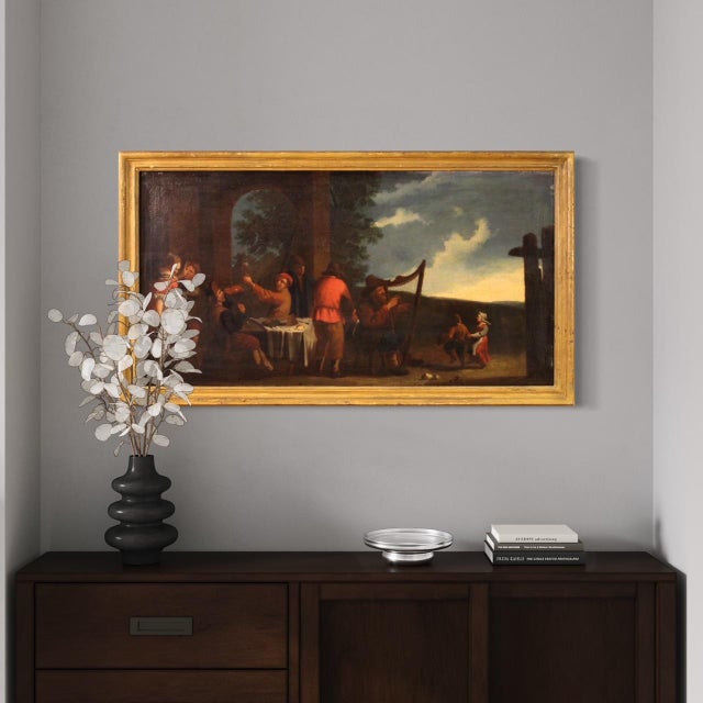 Bamboccianti School Artist, Genre Scene, 1650, Oil Painting on Canvas, Framed For Sale - Image 11 of 16