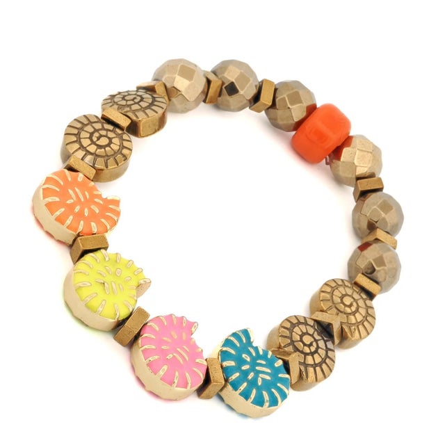 Contemporary Joyful Sea Shell Colorful Beaded Bracelet For Sale - Image 3 of 7